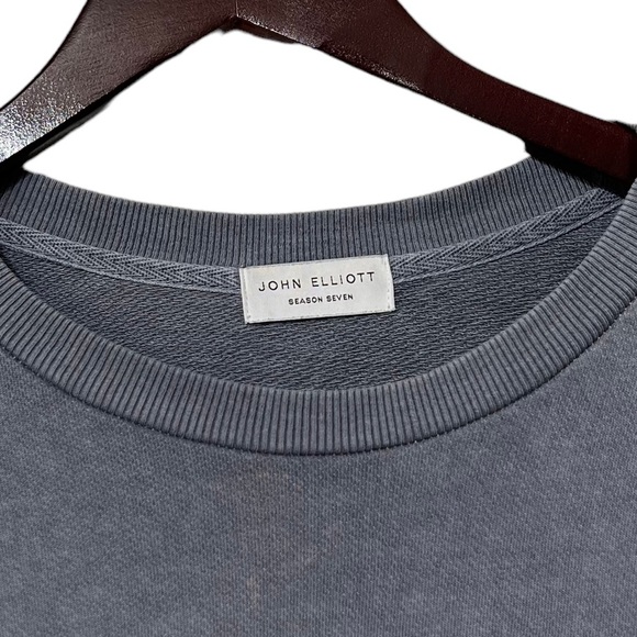 JOHN ELLIOT Paneled Gray Crew Long Sleeve Shirt Top - Picture 9 of 9